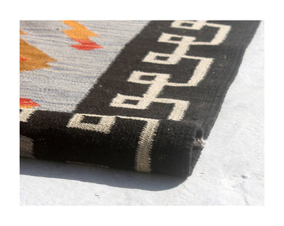 Tappeto Kilim moderno in lana multicolore 149x101cm