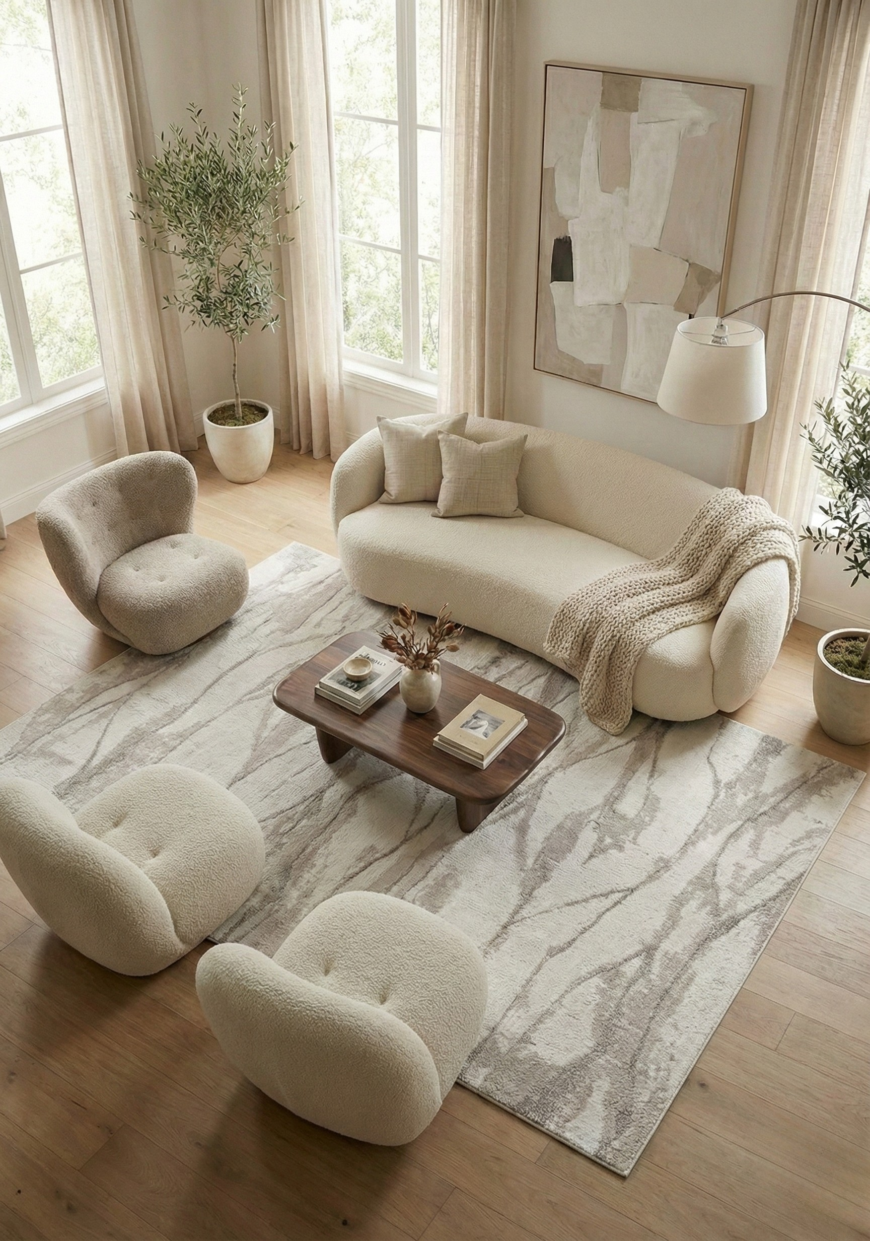 Tappeto Premium Moderno PURO Avorio - Design Contemporaneo - Ideale per Soggiorno e Camera da Letto - CarpetLiving