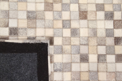 Tappeto in pelle LEATHER PATCH MOSAIC GREY - CarpetLiving