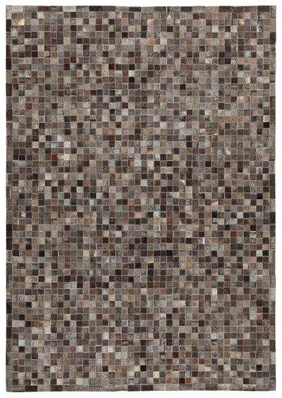 LEATHER PATCH MOSAIC DK GREY - CarpetLiving