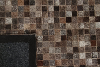 LEATHER PATCH MOSAIC DK GREY - CarpetLiving