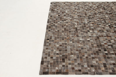 LEATHER PATCH MOSAIC DK GREY - CarpetLiving