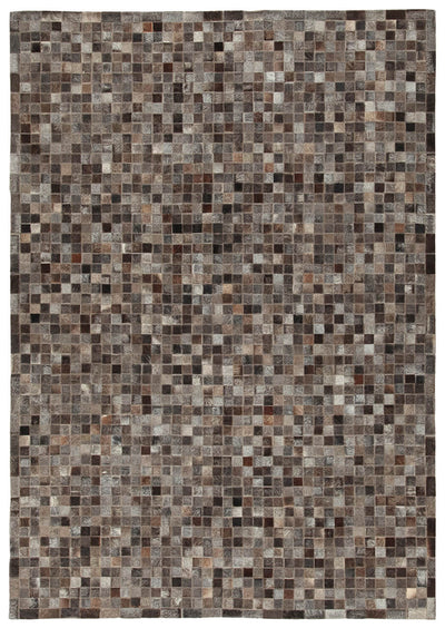 LEATHER PATCHWORK DK GREY - CarpetLiving
