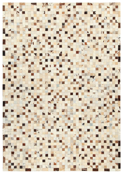 LEATHER PATCHWORK GREY/BEIGE - CarpetLiving
