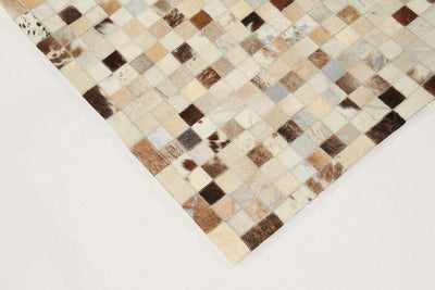 LEATHER PATCH MOSAIC GR/BEIGE - CarpetLiving