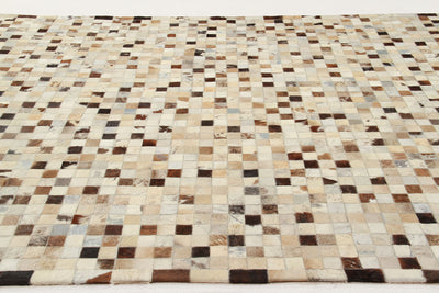 LEATHER PATCH MOSAIC GR/BEIGE - CarpetLiving