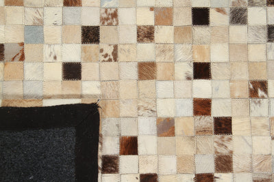 LEATHER PATCH MOSAIC GR/BEIGE - CarpetLiving