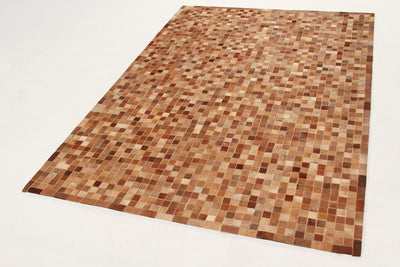 LEATHER PATCHWORK BROWN - CarpetLiving