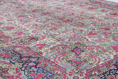 Tappeto Kerman Antico Persiano Autentico | Annodato a Mano 366x276cm - CarpetLiving