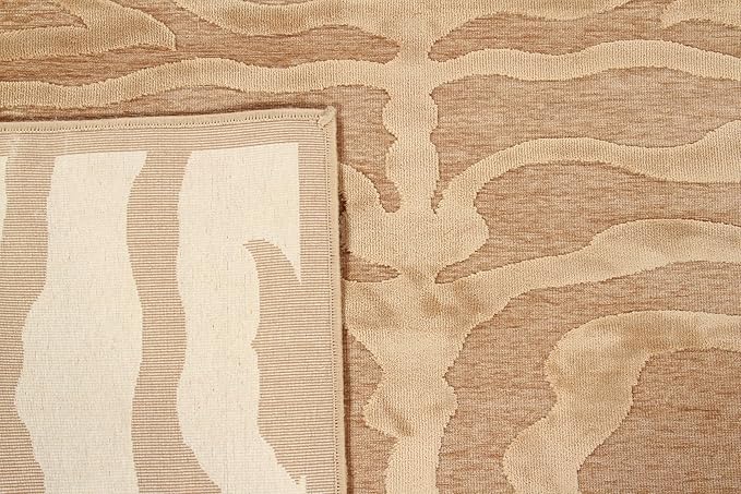 Tappeto Moderno di Design Tiger in Viscosa Premium 60x120 cm Beige Avorio – Elegante per Arredi Contemporanei