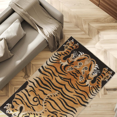 Tappeto Tigre Afghan in Pura Lana - Annodato a mano - 200x100cm - CarpetLiving