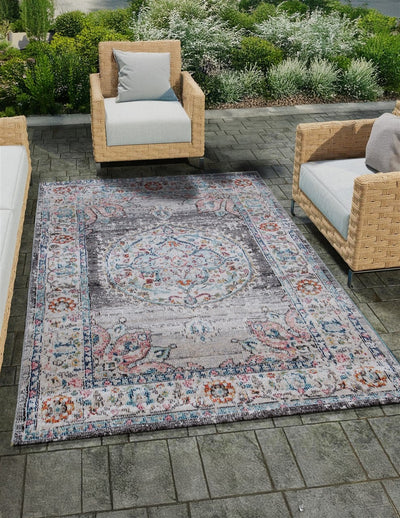Tappeto da Esterno MAGGIO - Indoor/Outdoor - Argento | Ideale per Terrazze, Balconi, Patio, Verande - CarpetLiving