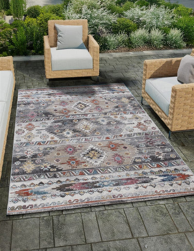 Tappeto da Esterno - MAGGIO B - Indoor/Outdoor - Argento | Ideale per Terrazze, Balconi, Patio, Verande - CarpetLiving