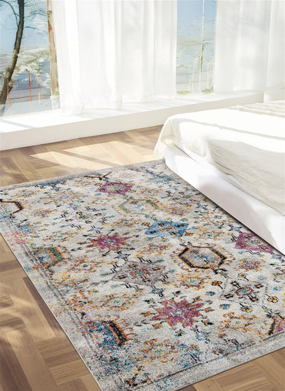 Tappeto Stile Orientale Multicolore Mamoo D - Antiscivolo - Ideale per Soggiorno e Camera da Letto - CarpetLiving