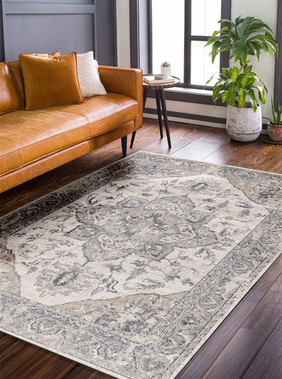 Tappeto Classico Vintage Grigio - Ohio B - Antiscivolo - Ideale per Soggiorno, Sala da Pranzo e Camera da letto - CarpetLiving