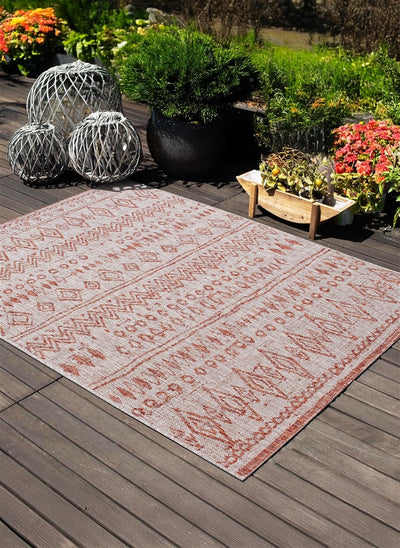 Tappeto da Esterno - ETHNO 1 TERRA - Indoor/Outdoor | Ideale per Terrazze, Balconi, Patio, Verande - CarpetLiving