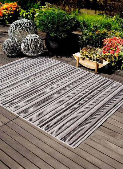 Tappeto a righe Stripes Grey per interni ed esterni - CarpetLiving