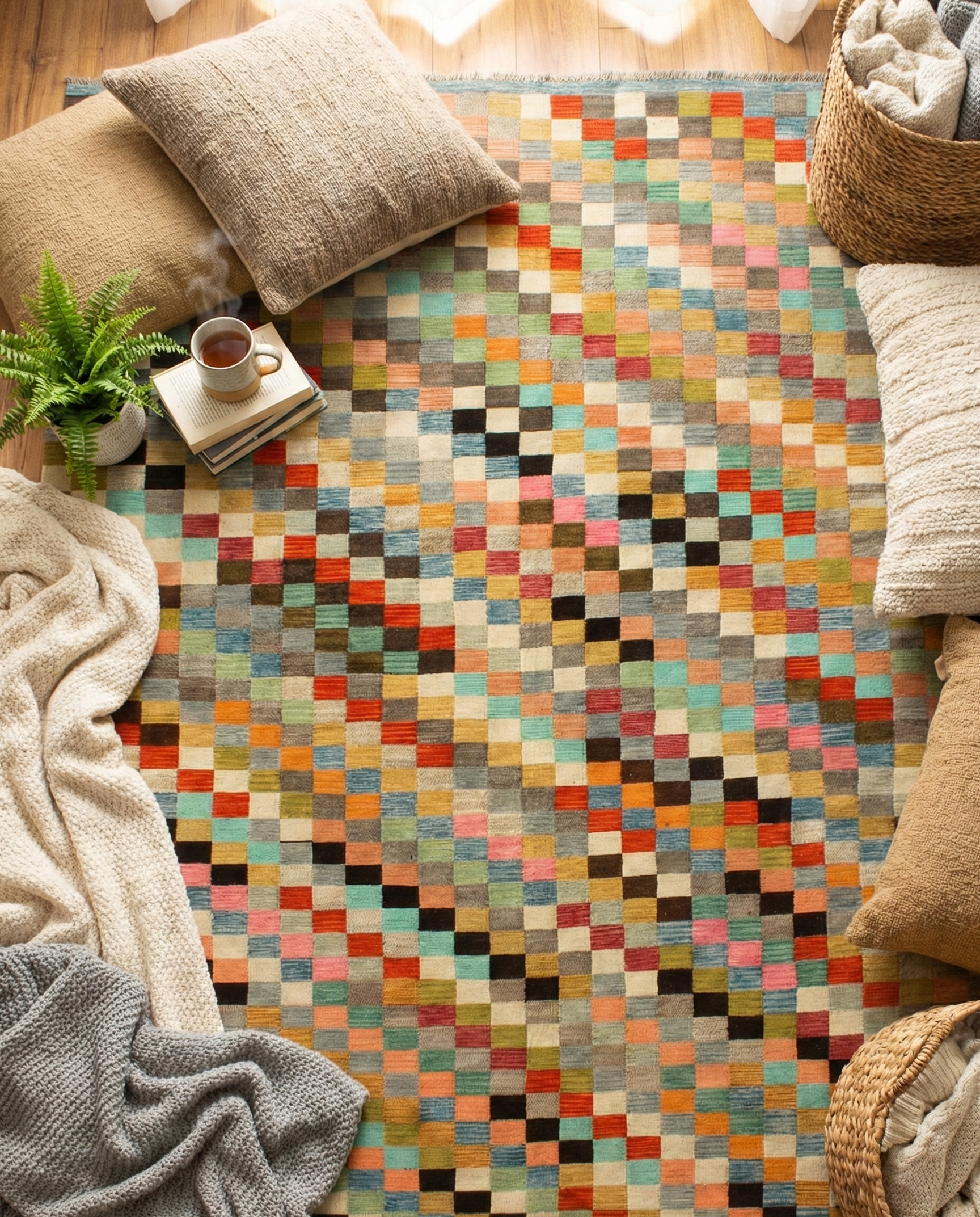 Tappeto Kilim Kaudani Afghan fatto a mano multicolore 390x295cm