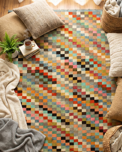 Tappeto Kilim Kaudani Afghan fatto a mano multicolore 390x295cm