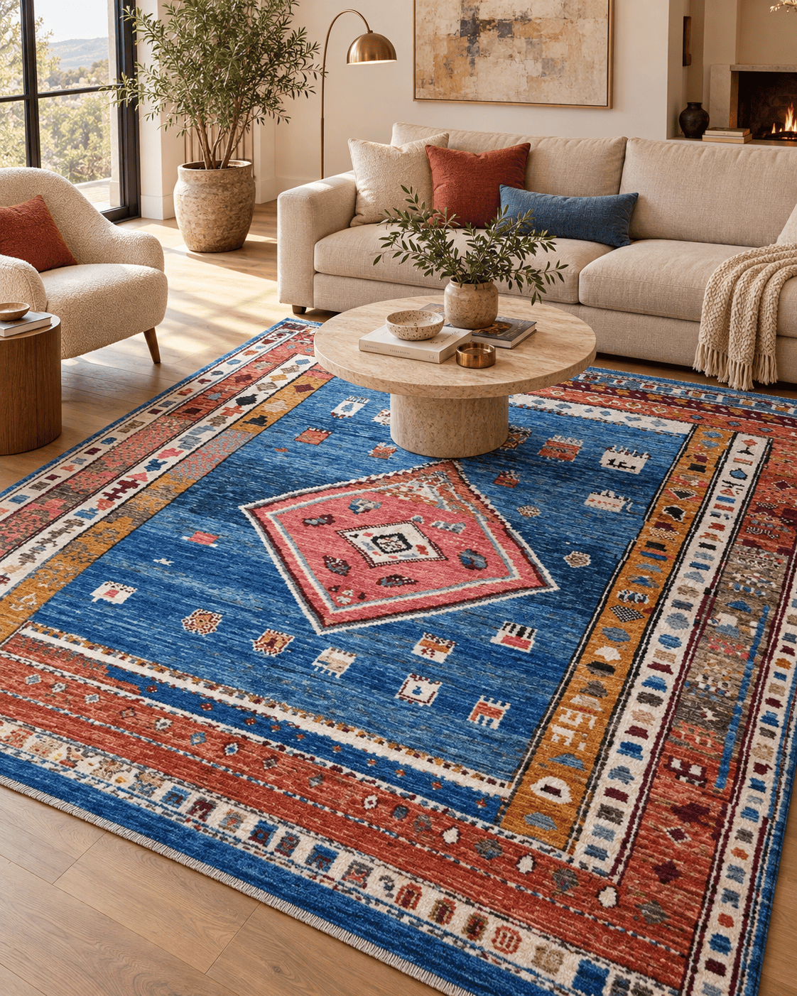Taimany - Multicolor Tribal Wool Rug - Hand-Knotted 250x200cm