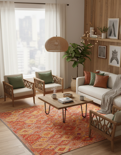 Tappeto Kilim Kaudani Afghan fatto a mano multicolore 294x203cm