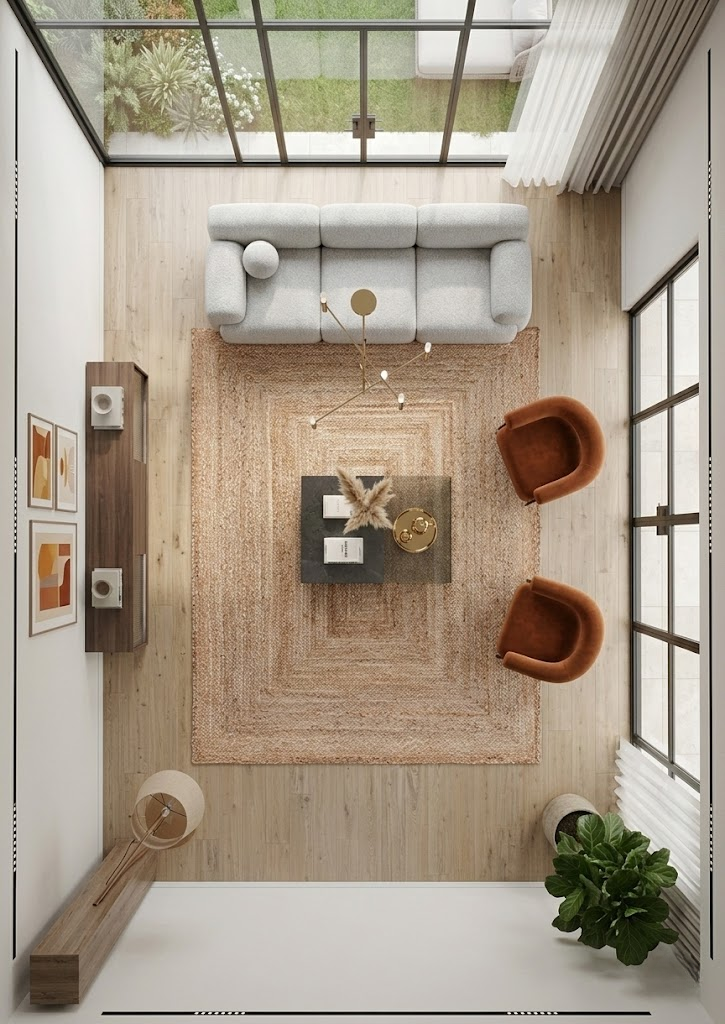 Tappeto Juta Frame - Juta Naturale - Realizzato su telaio manuale