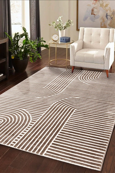 Tappeto Moderno Design Contemporaneo - Mito Taupe - Antiscivolo - CarpetLiving