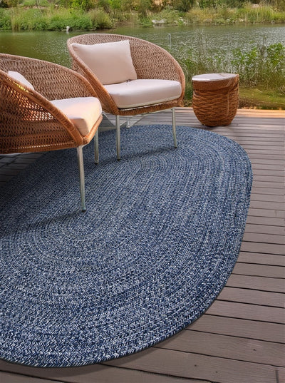 Tappeto Solid Blue - Ovale Indoor/Outdoor - CarpetLiving