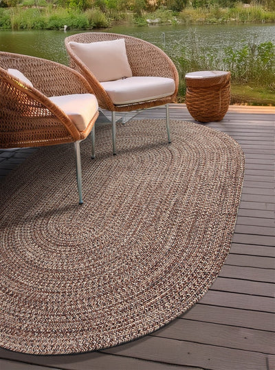 Tappeto Solid Brown Harvest - Ovale Indoor/Outdoor - CarpetLiving