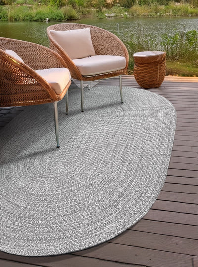 Tappeto Solid Light Grey - Ovale Outdoor - CarpetLiving