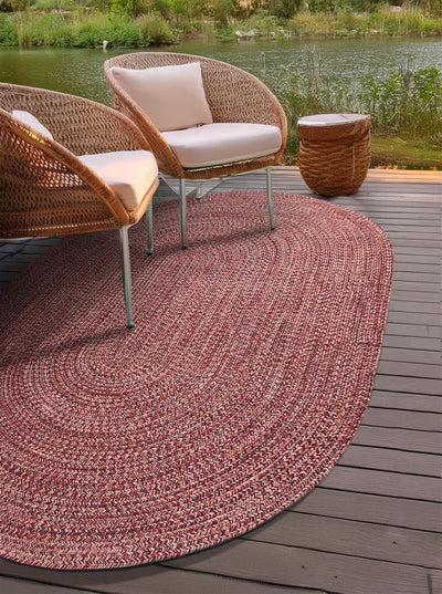 Tappeto Outdoor Ovale - Solid Rosso Terra - Interno/Esterno - CarpetLiving