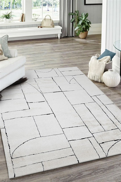 Tappeto Shaggy Tribe Soft B moderno con linee astratte