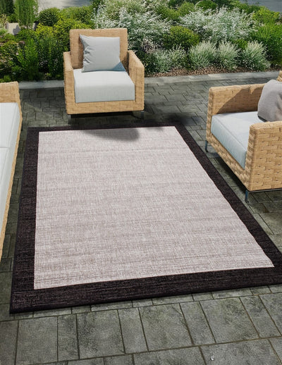 Tappeto Interno Esterno Veranda E Grey – Effetto Juta – Grigio e Nero - CarpetLiving