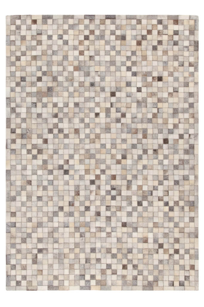 Leather patch mosaic grey