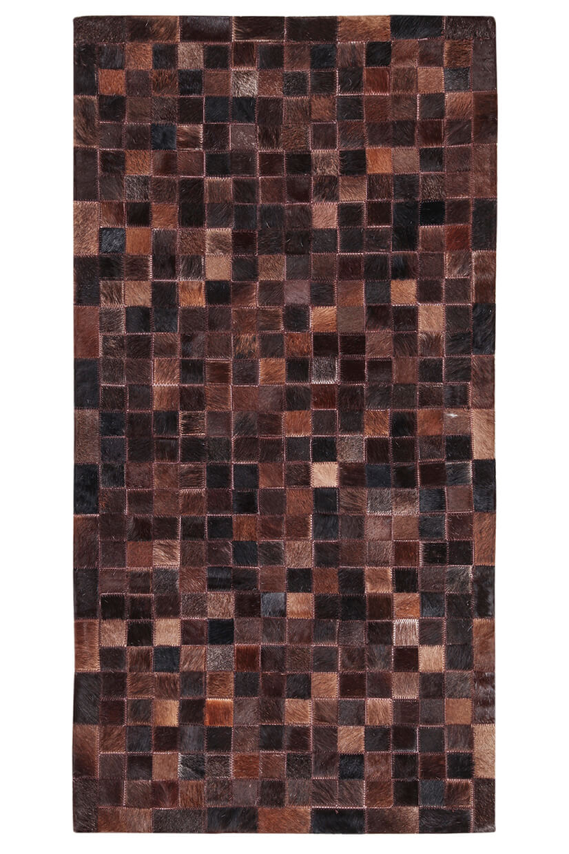 Tappeto Leather patch mosaic choco